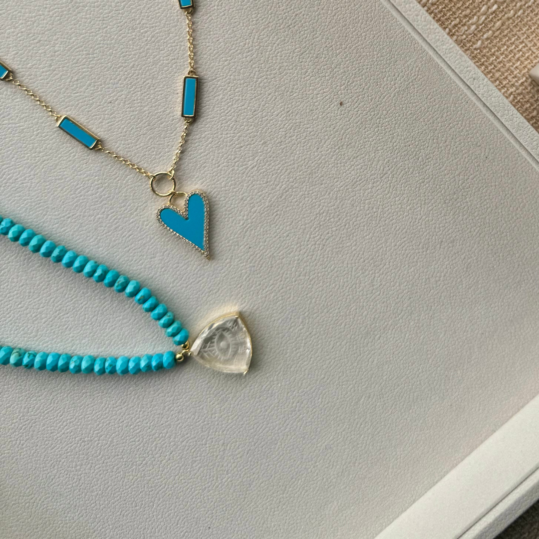 Kea Quartz and Turquoise Evil Eye Necklace