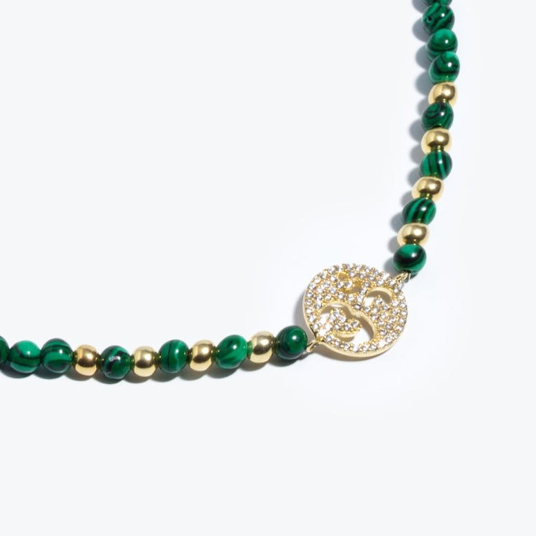 Udaipur Om Malachite Necklace