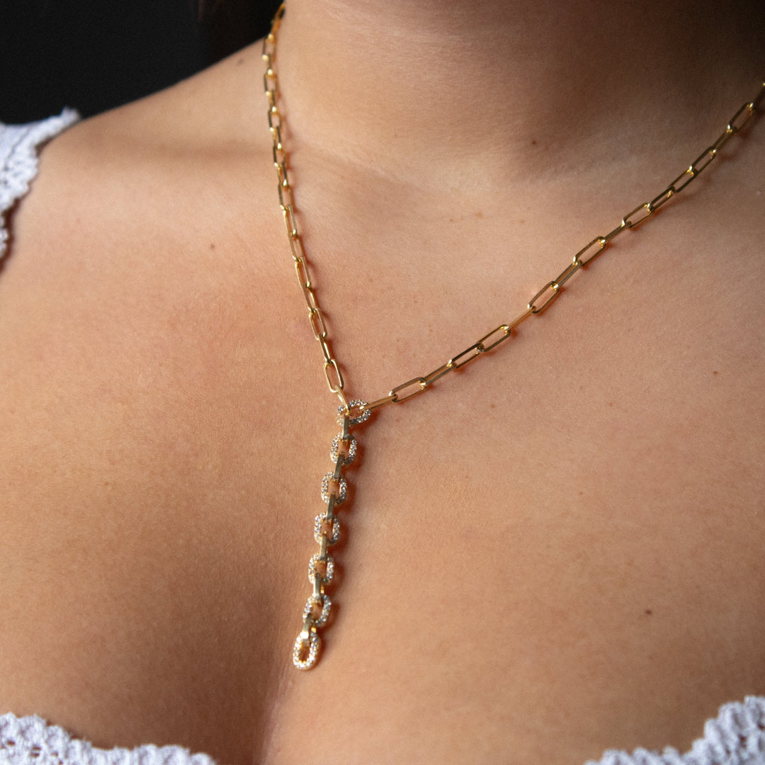 Manila Chain Lariat Necklace