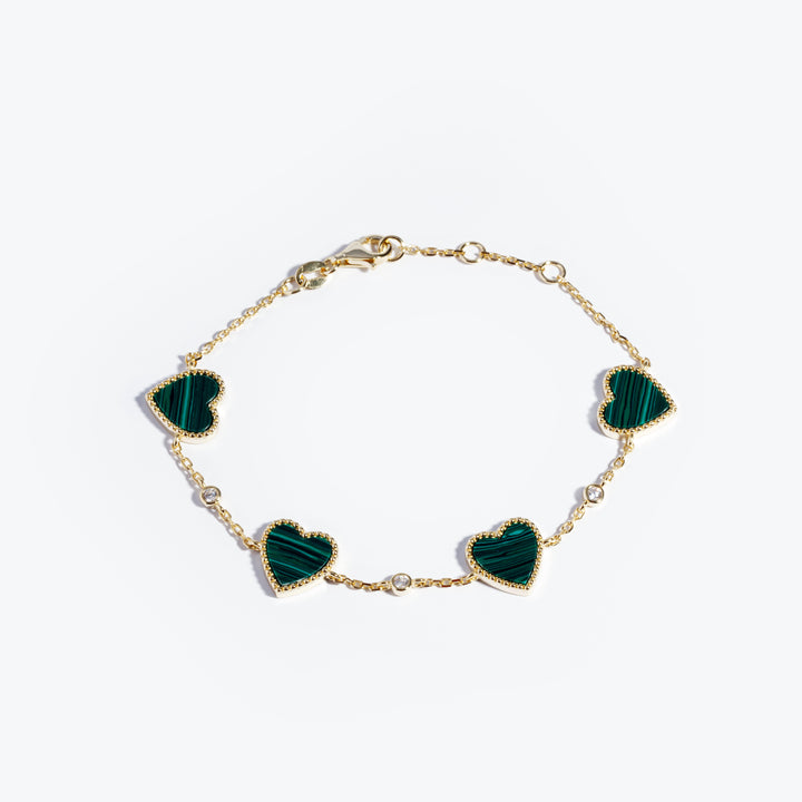 Cheyenne Malachite Multiple Heart Bracelet