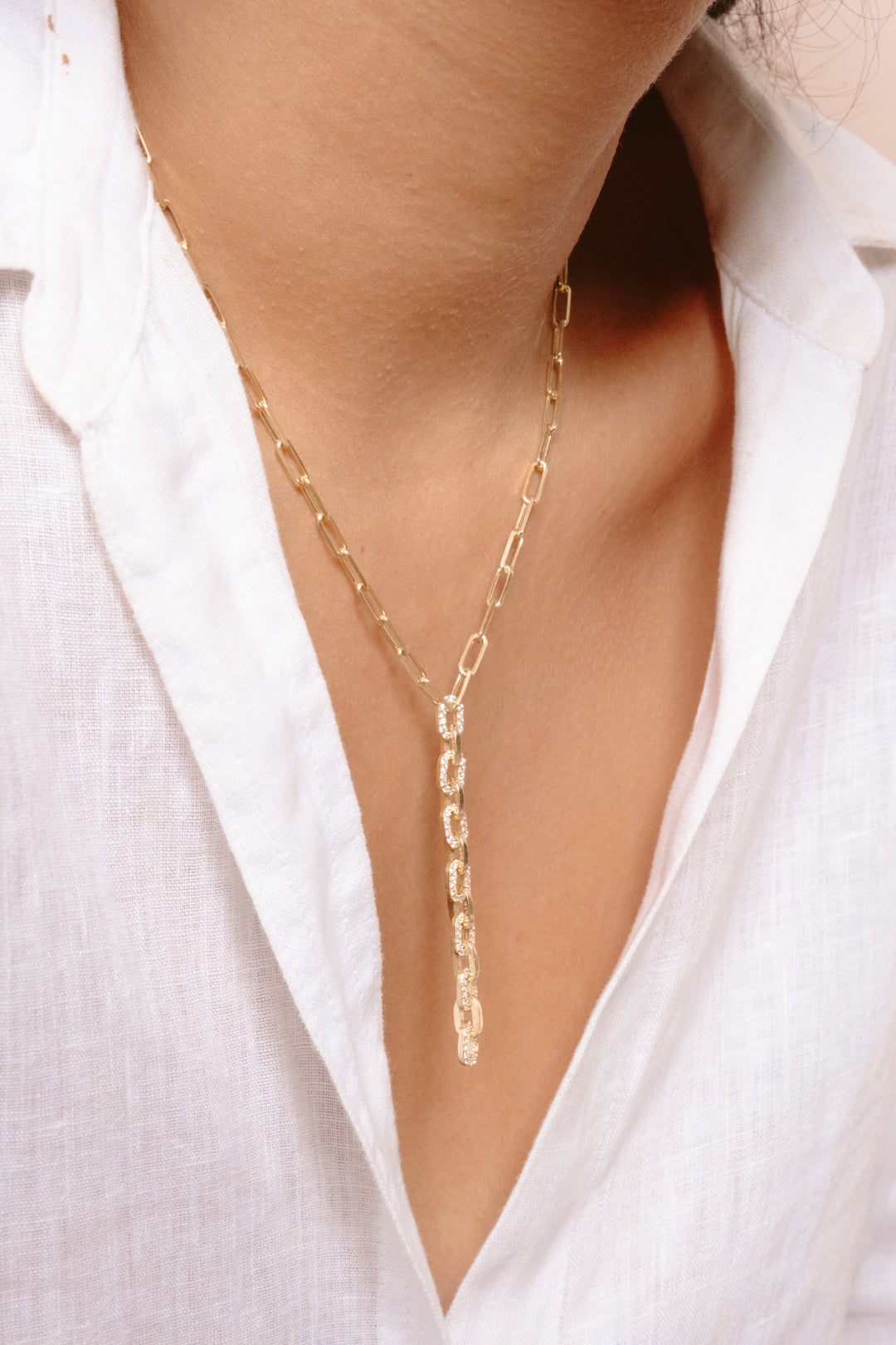 Malaga Link Lariat Necklace