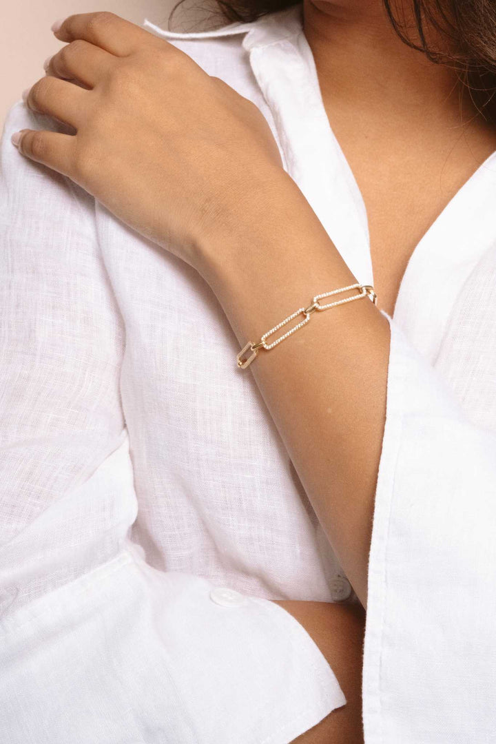 Marbella Pave Paperclip Bracelet