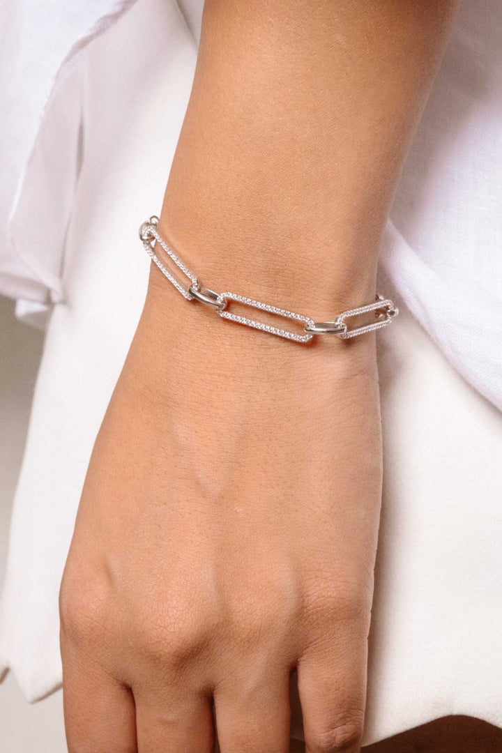 Marbella Pave Paperclip Bracelet