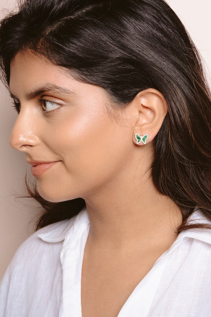 Milan Malachite Butterfly Earrings