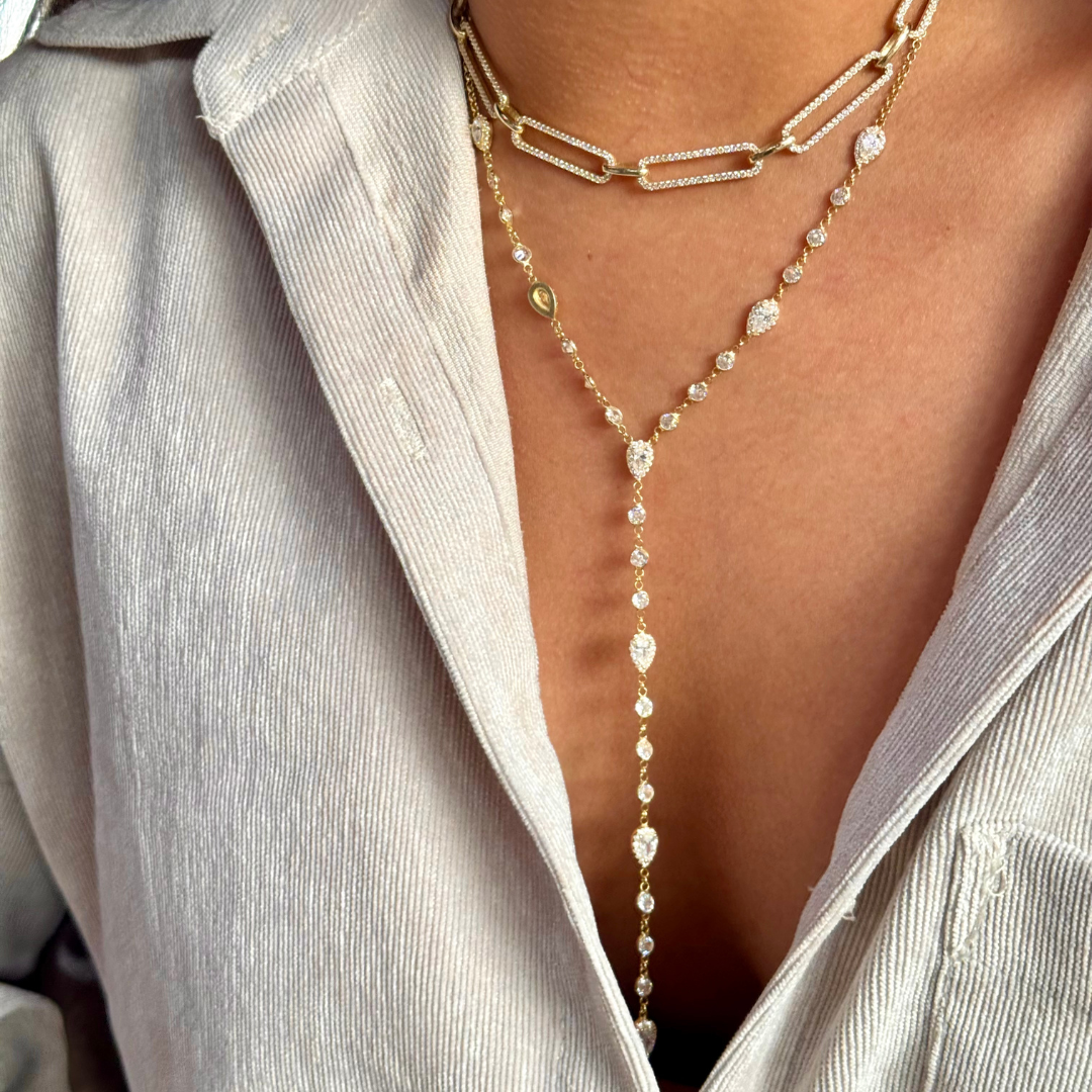 Petra Diamond Lariat Necklace