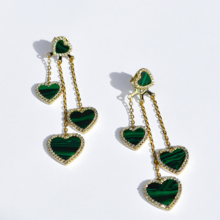 Cheyenne Dangling Heart Earrings