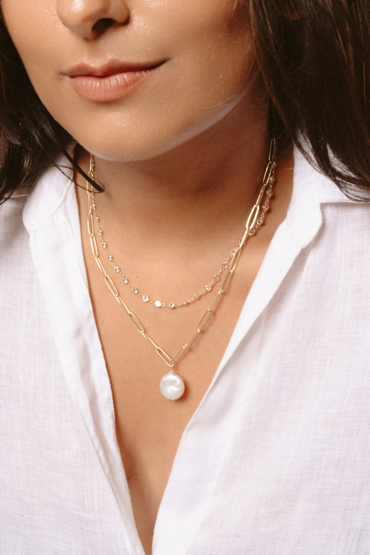 Verbier Pearl and Diamond Necklace