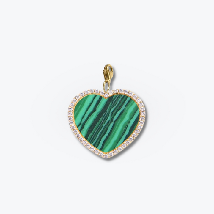 Earth Malachite Heart Charm