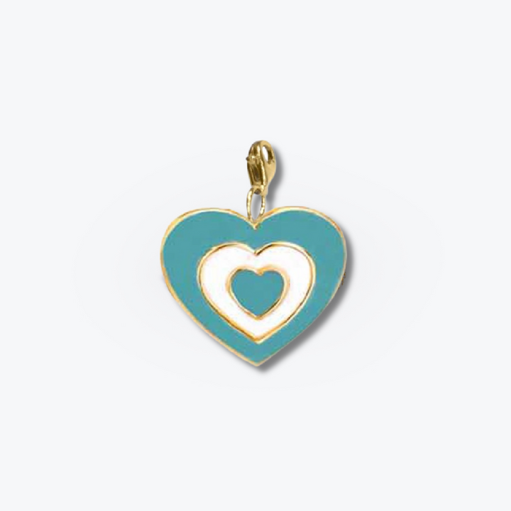 Blue Skies Heart Charm