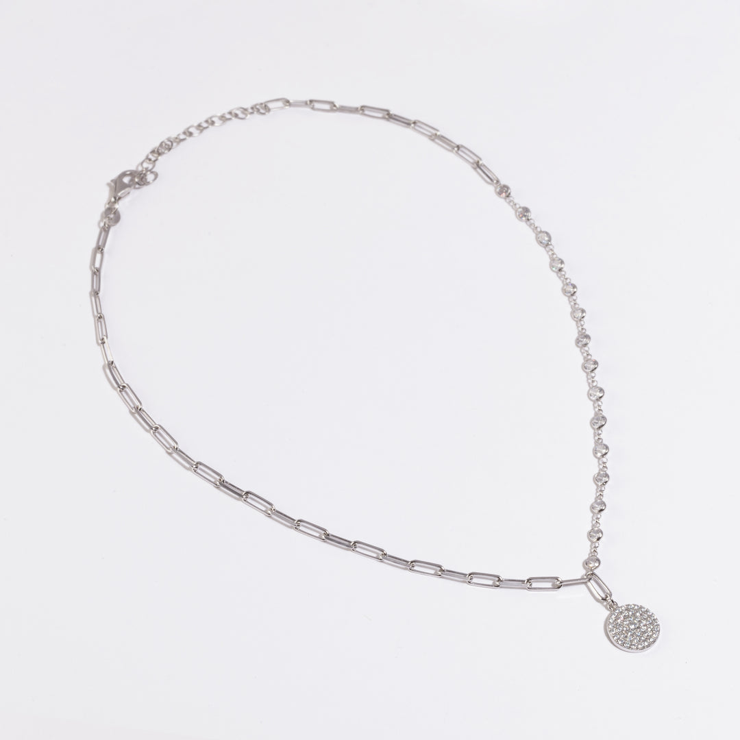 Doha Diamond Disc Necklace