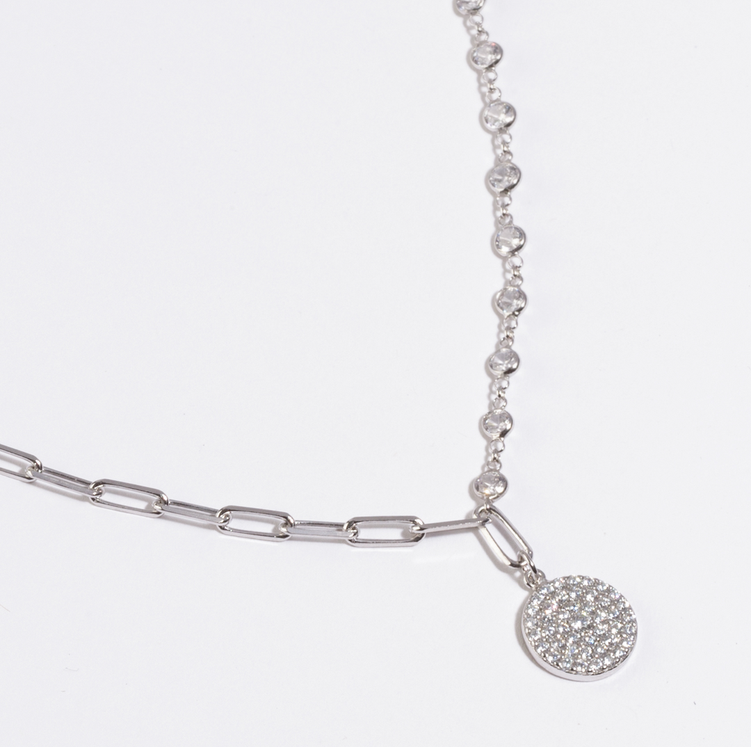 Doha Diamond Disc Necklace