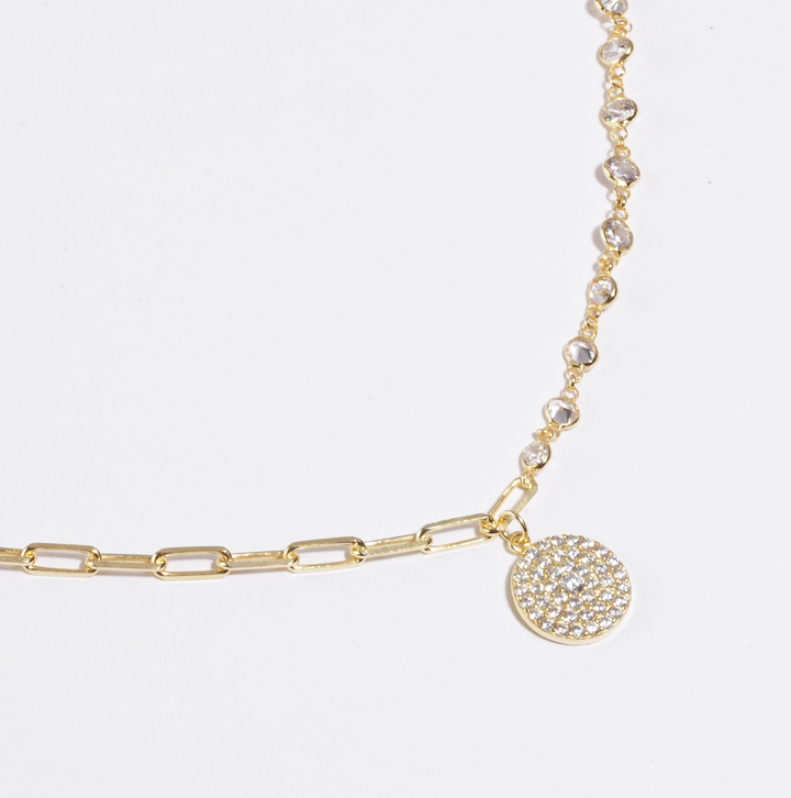 Doha Diamond Disc Necklace