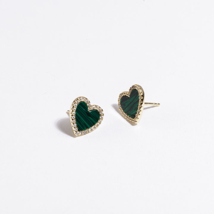 Cheyenne Malachite Heart Earrings