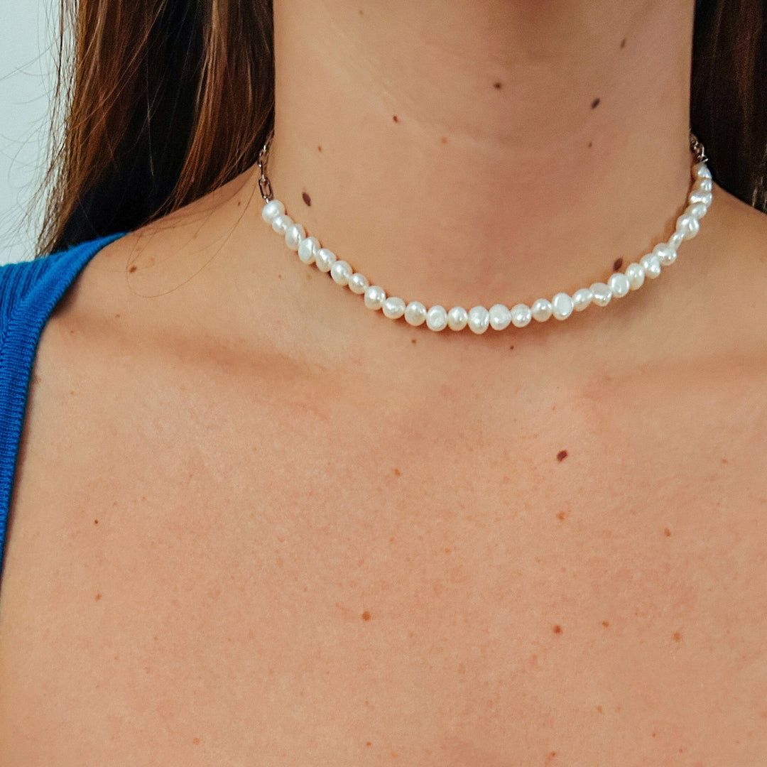 Sofia Pearl Paperclip Choker