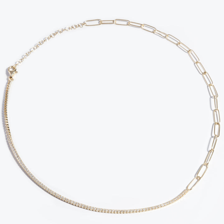 Las Palmas Paperclip Half Diamond Choker