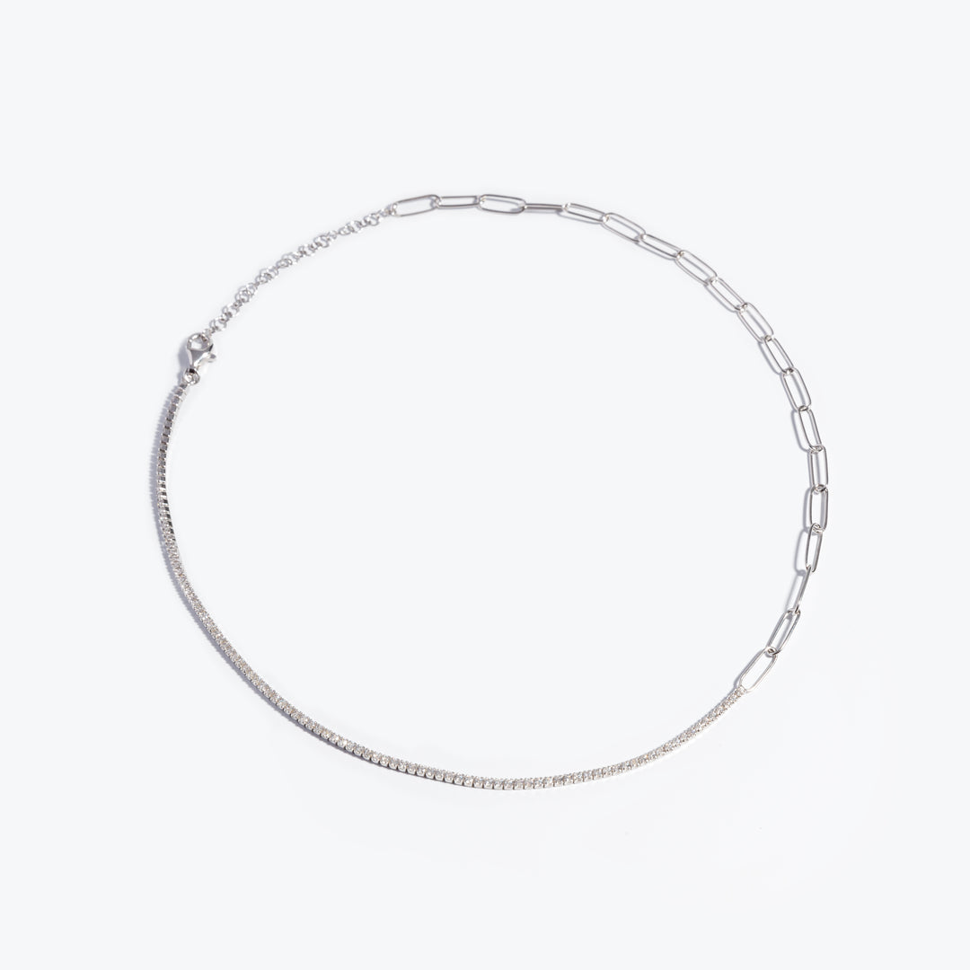 Las Palmas Paperclip Half Diamond Choker