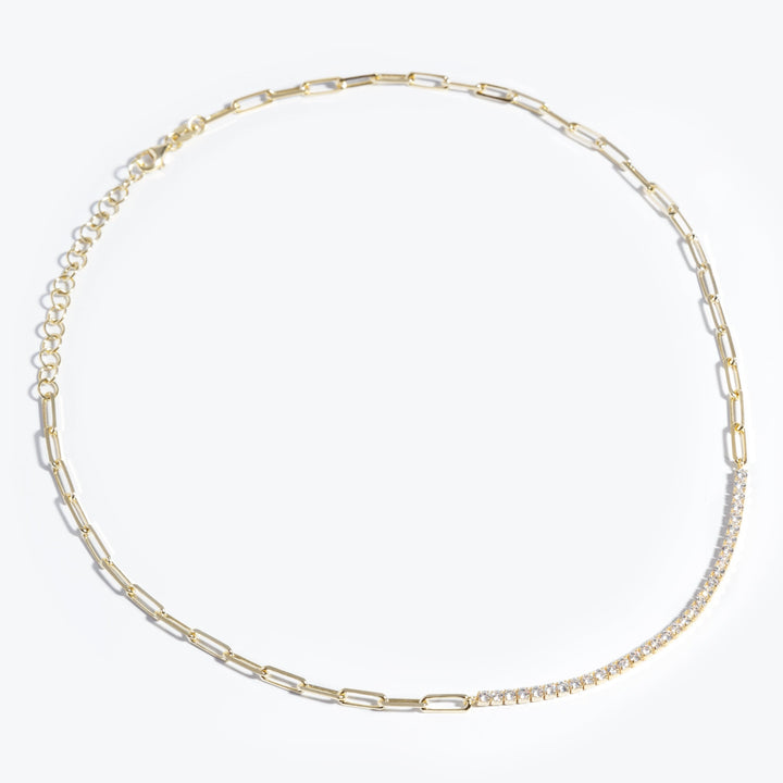 Las Palmas Paperclip Quarter Diamond Choker