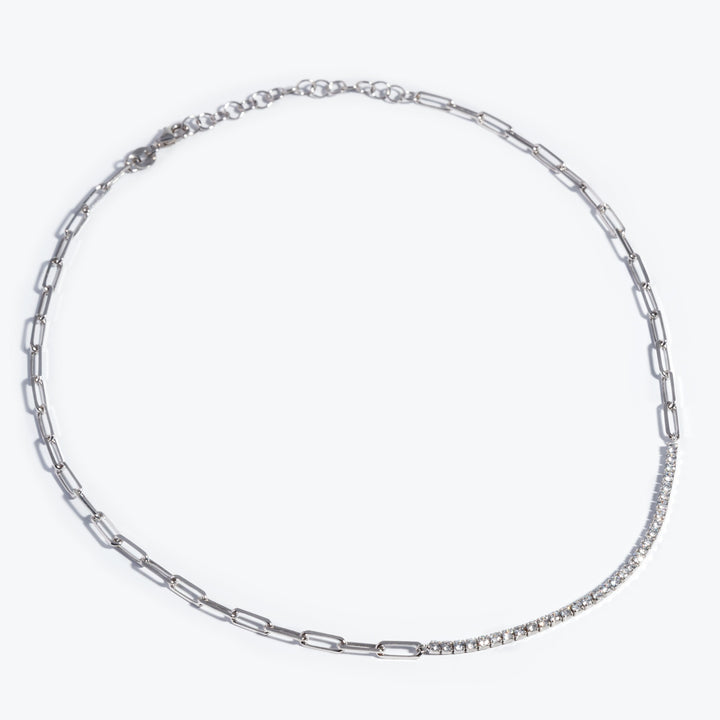 Las Palmas Paperclip Quarter Diamond Choker