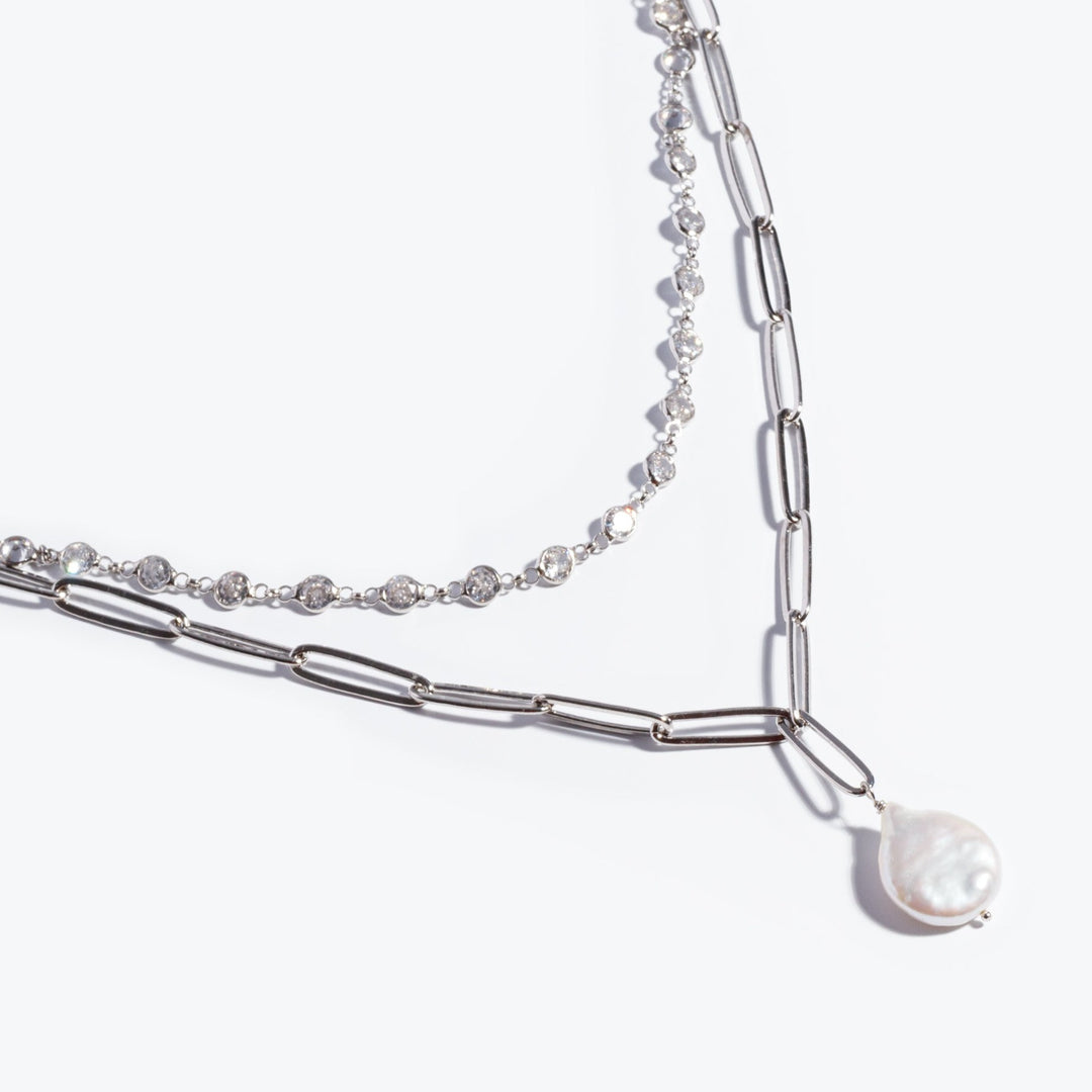 Verbier Pearl X Diamond Necklace