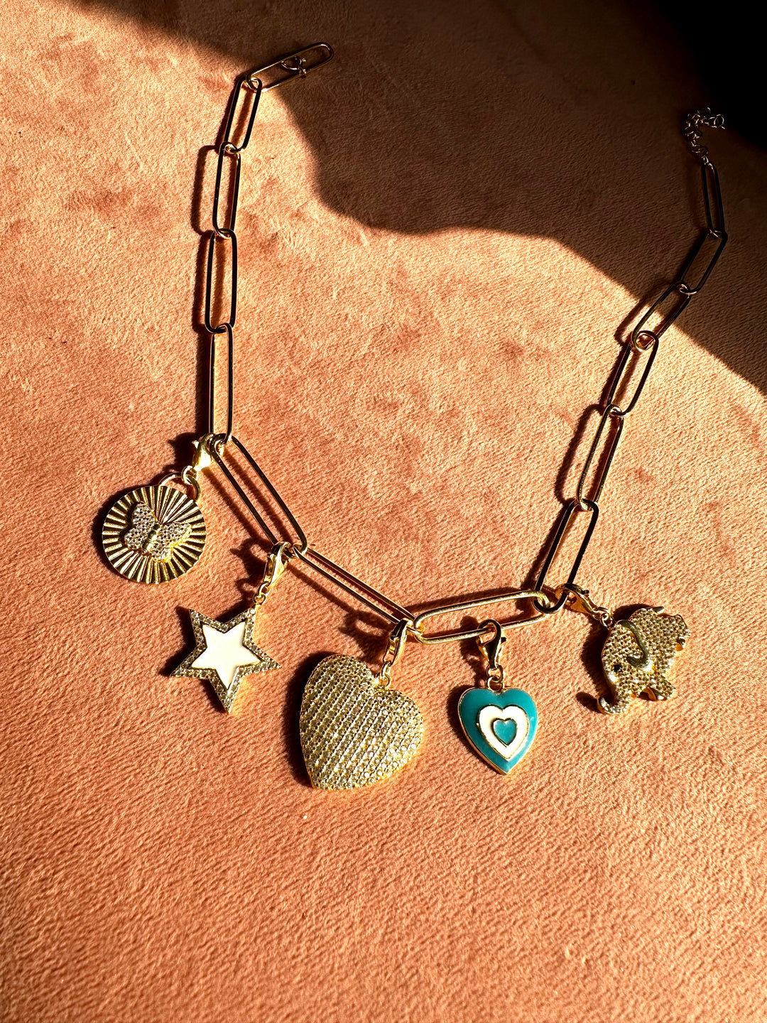 Blue Skies Heart Charm